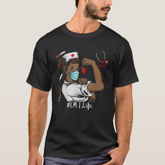 EMT BLACK NURSE Black History Månth Women T Shirt (Framsida)