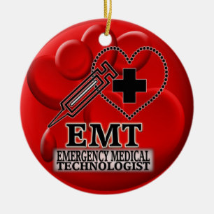 EMT-BLODPRYDNAD - NÖD- LÄKARUNDERSÖKNING TECH JULGRANSPRYDNAD KERAMIK