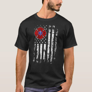 EMT-brandbekämpare EMS-USA flagga T Shirt