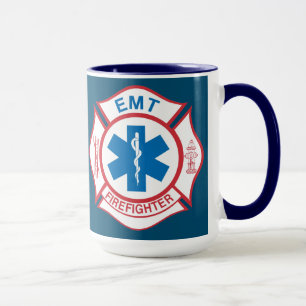 EMT-brandbekämpningens bakgrund Symbol Mugg