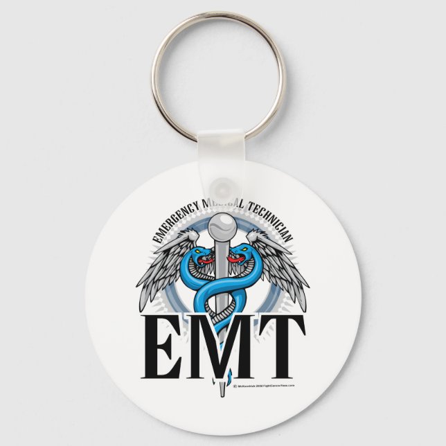 EMT Caduceus Blue Nyckelring (Framsida)