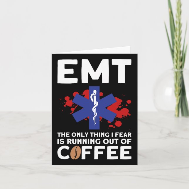 Emt Coffee - Funny Emt Halloween Kort (Framsida)