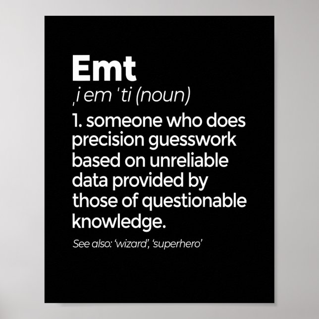 EMT-definition av funktionellt EMS-Akut Medicinsk  Poster (Framsidan)