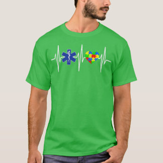 EMT EMS Autism Awareness Sjukvårdare Puzzle Heart T Shirt