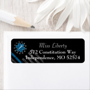 EMT EMS FÖRSTA RESPONDER Betsy Ross American Flagg Returadress Etikett