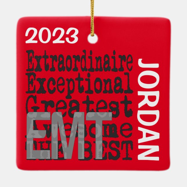 EMT Extraordinaire-ANPASSNINGSBAR Julgransprydnad Keramik (Baksida)