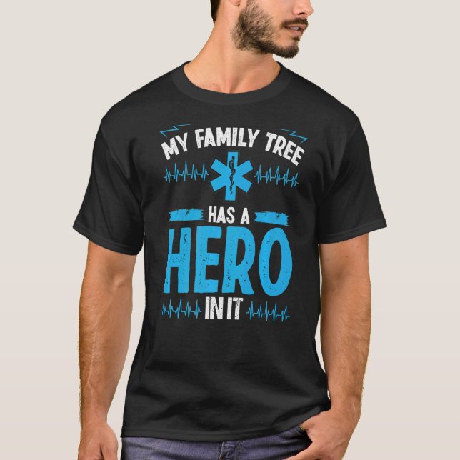 EMT Family Tree Hero Paramedic Ambulance Tech Heal T Shirt (Framsida)