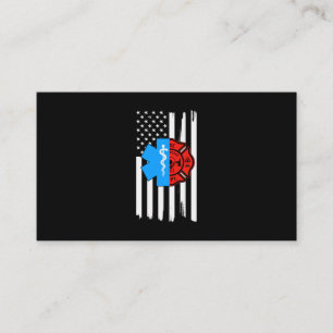 Emt Firefighter American Flagga Distress.Png Visitkort