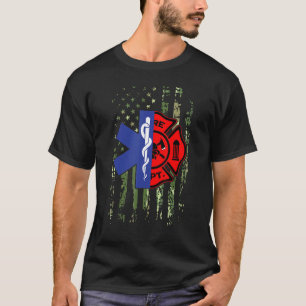 Emt Firefighter Firefighter Camouflage Ems Parame T Shirt