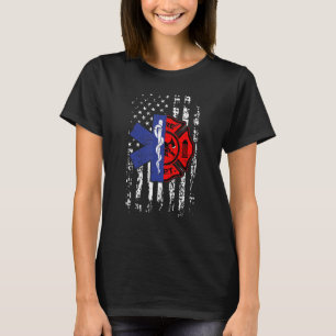 EMT Firefighter Firefighter EMT American Flagga Gi T Shirt