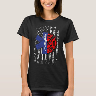 EMT Firefighter Firefighter EMT American Flagga Gi T Shirt