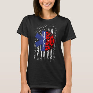 EMT Firefighter Firefighter EMT American Flagga Gi T Shirt