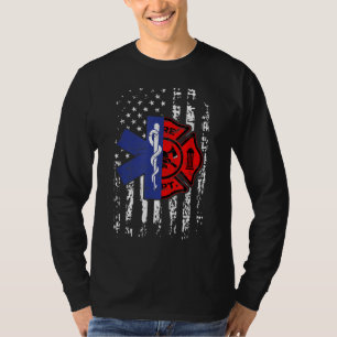 EMT Firefighter Firefighter EMT American Flagga Gi T Shirt