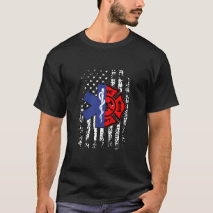 Emt Firefighter Shirt Firefighter American Flagga T