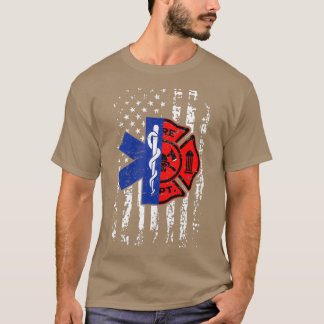 EMT Firefighter Shirt Firefighter EMT American Fla T