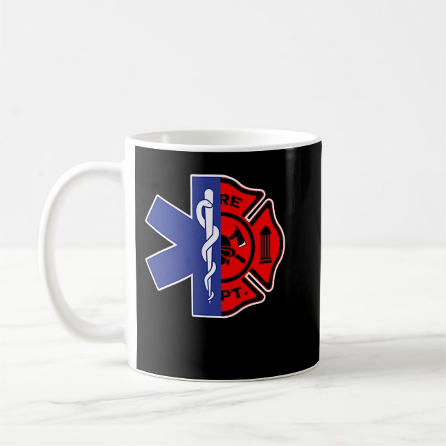 EMT Firefighter Shirt Firefighter Two Sided EMS Gi Kaffemugg (Vänster)