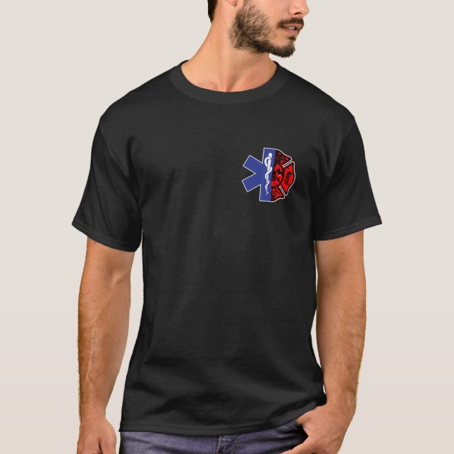 EMT Firefighter Shirt Firefighter Two Sided EMS Gi T (Framsida)