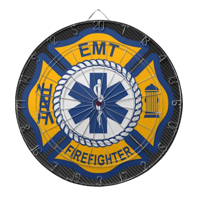 EMT Firefighter Stainless Steel Vattenflaska Darttavla (Framsidan)