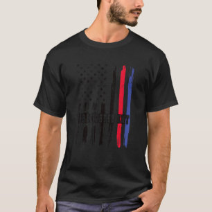 Emt Firefighter US Flagga Firefighter Emt Sjukvård T Shirt
