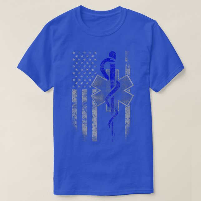 EMT First Responder Flagga T Shirt (Design framsida)