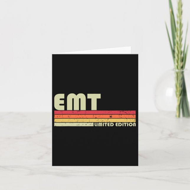 Emt Funny Job Title Profement Birthday Worker Ide Kort (Framsida)