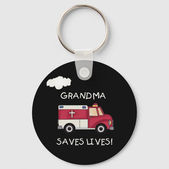 EMT Grandma Saves Lives Nyckelring (Framsida)