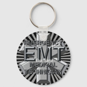 EMT Grått-Logotyp, nyckelkedja Nyckelring