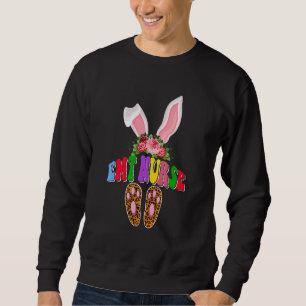 Emt Nurse Glad påsk Cute Bunny Emt Nurse Lång Ärmad Tröja