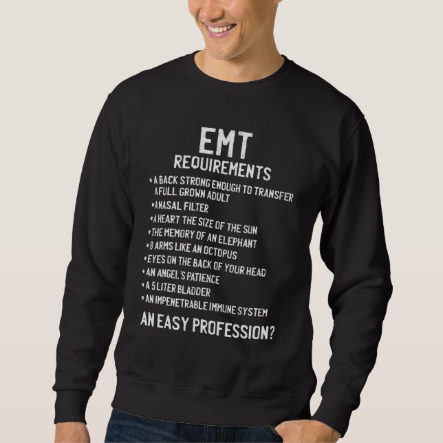 emt Requirements Funny Ems Akut Medical Techn Lång Ärmad Tröja (Framsida)