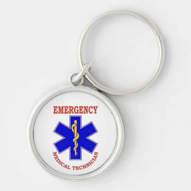 EMT RUND SILVERFÄRGAD NYCKELRING (Framsidan)