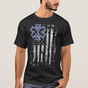 Emt Shirt Ems Sjukvårdare Thin White Line Two-Side T