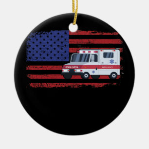 EMT Sjukvårdare Ambulance Shirt EMS Sjukvårdare Julgransprydnad Keramik