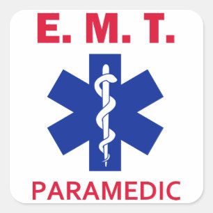 EMT SJUKVÅRDARE FYRKANTIGT KLISTERMÄRKE