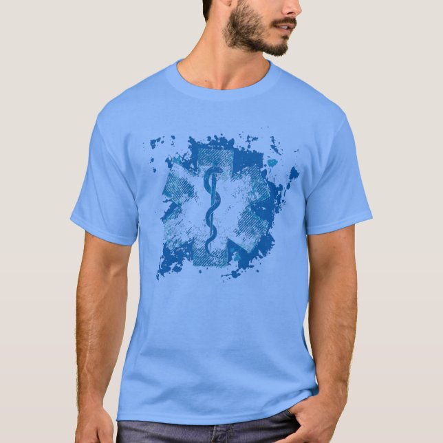EMT Sjukvårdare Medical Symbol Star of Life T Shirt (Framsida)