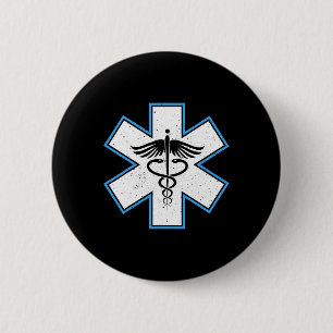 Emt Sjukvårdare Star - Caduceus Ems First Responde Knapp