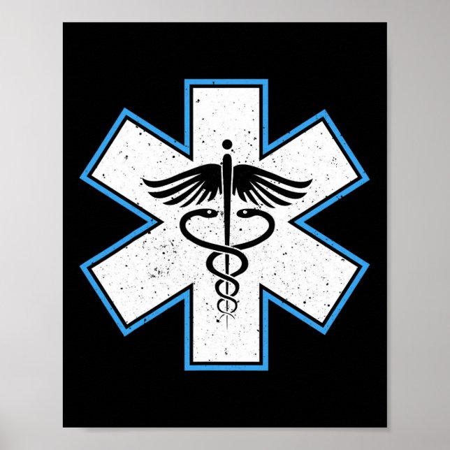 Emt Sjukvårdare Star - Caduceus Ems First Responde Poster (Framsidan)