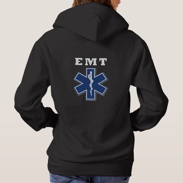 EMT Star of Life Hoodie T Shirt (Baksida)