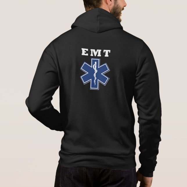 EMT Star of Life Hoodie T Shirt (Baksida)