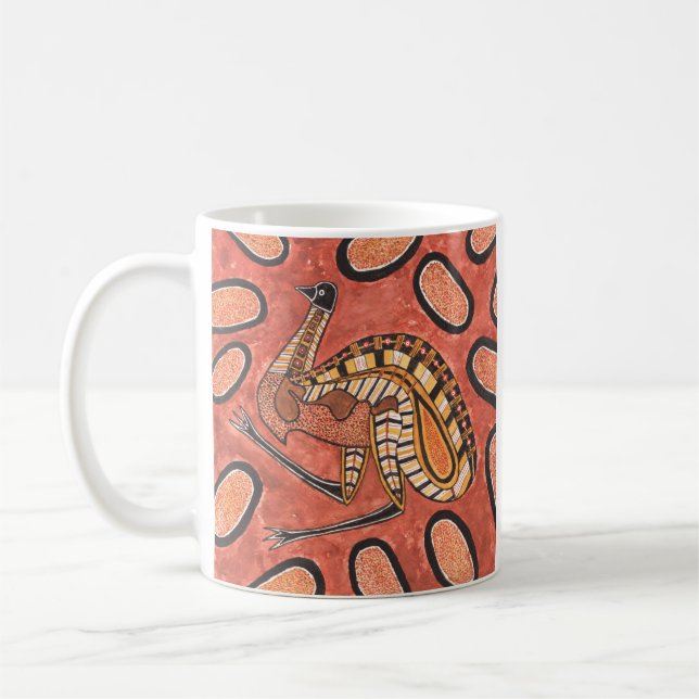 Emu Aboriginal Art Painting Kaffemugg (Vänster)
