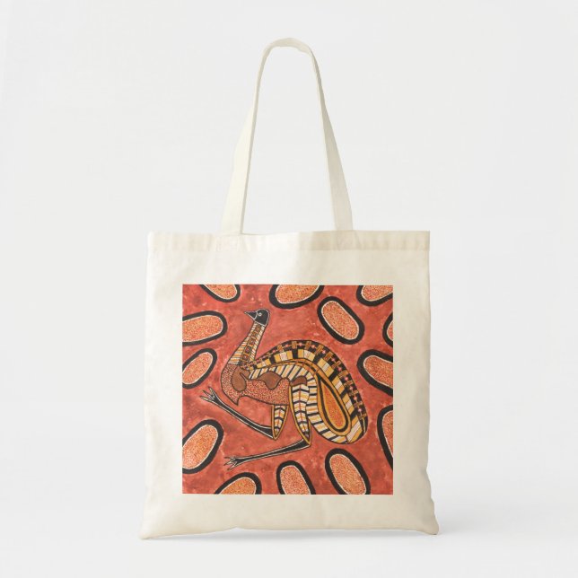 Emu Aboriginal Art Painting Tygkasse (Framsidan)