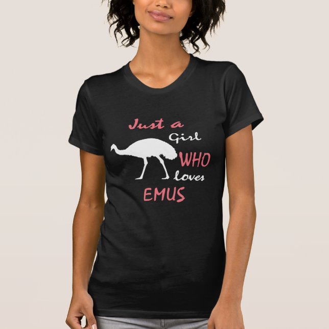Emu Bird Girl Gift T Shirt (Framsida)