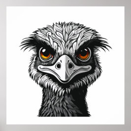 Emu bird head poster
