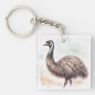 Emu fågel akvarell konst