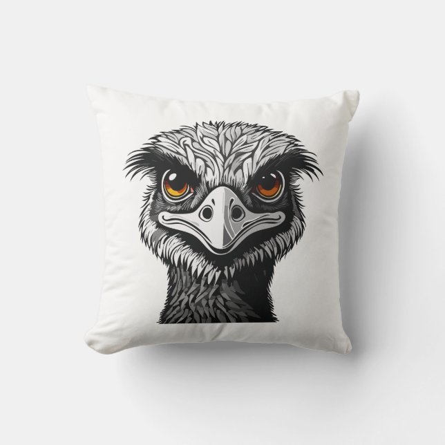 Emu fågel huvud kudde (Framsida)