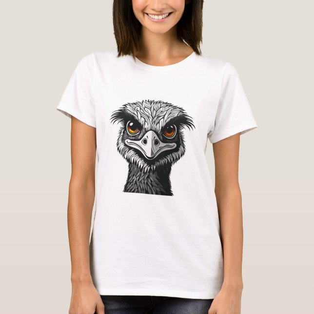 Emu fågel huvud t shirt (Framsida)