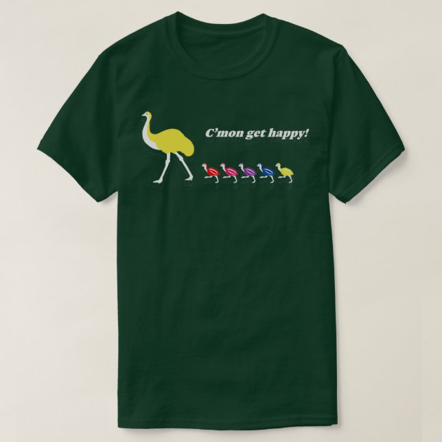 Emu Get Lycklig T Shirt (Design framsida)