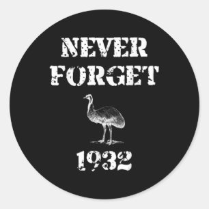 Emu Krig 1932 Glöm aldrig Runt Klistermärke