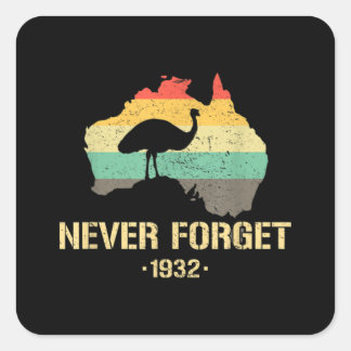 Emu Krig 1932 Lunya Australiens historia Fyrkantigt Klistermärke