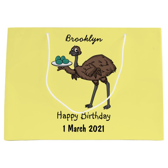 Emu med äggens tecknad illustration (Framsidan)