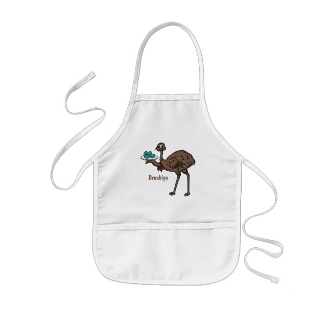 Emu med äggens tecknad illustration barnförkläde (Framsidan)